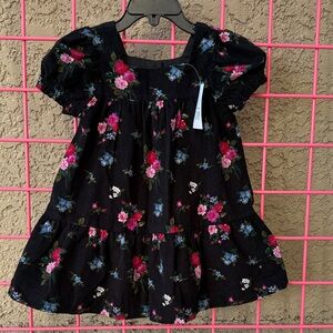 New GAP Black Floral Corduroy Cotton Dress